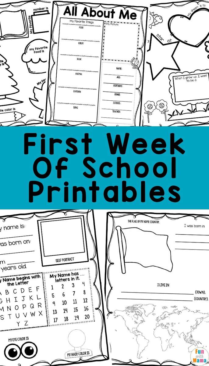 First Day Of School Activities Printables Fun With Mama First Day Of School Activities Printables Fun With Mama