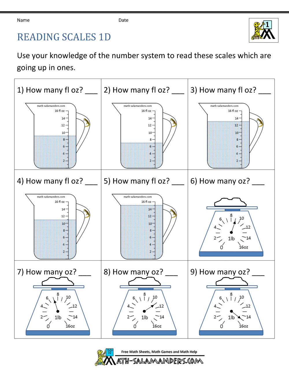 First Grade Measurement Worksheets