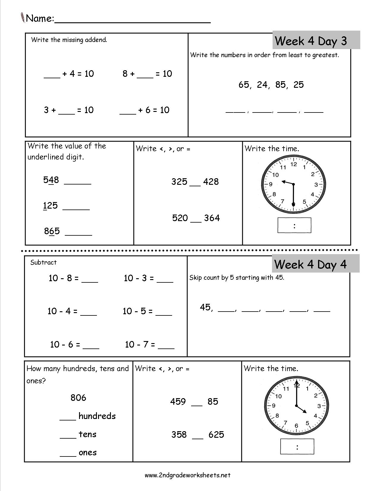 Free 2nd Grade Daily Math Worksheets Free Penguin Math Worksheets For Second Grade Second Grade Teaching Blog