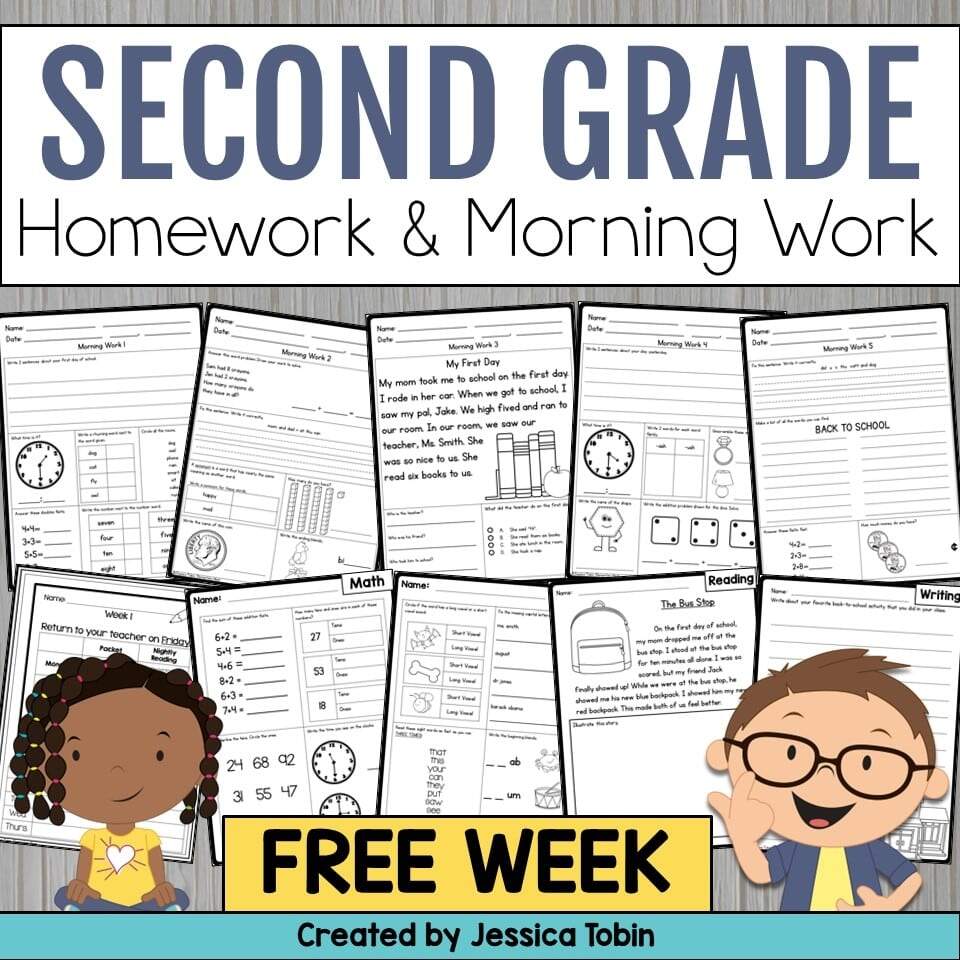 Free 2nd Grade Morning Work Homework Free 2nd Grade Morning Work Homework