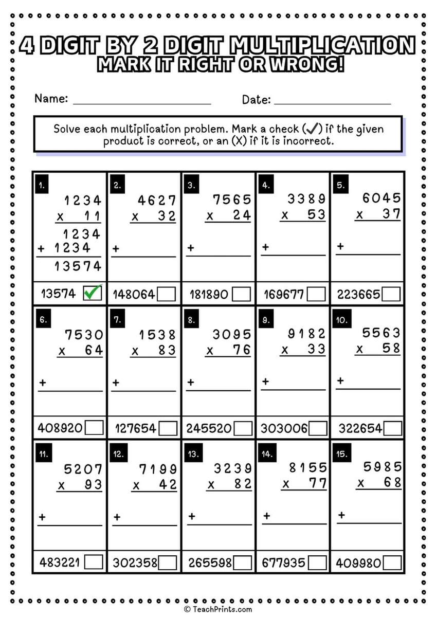 Free 4 Digit By 2 Digit Multiplication Worksheets Teach Prints Free 4 Digit By 2 Digit Multiplication Worksheets Teach Prints