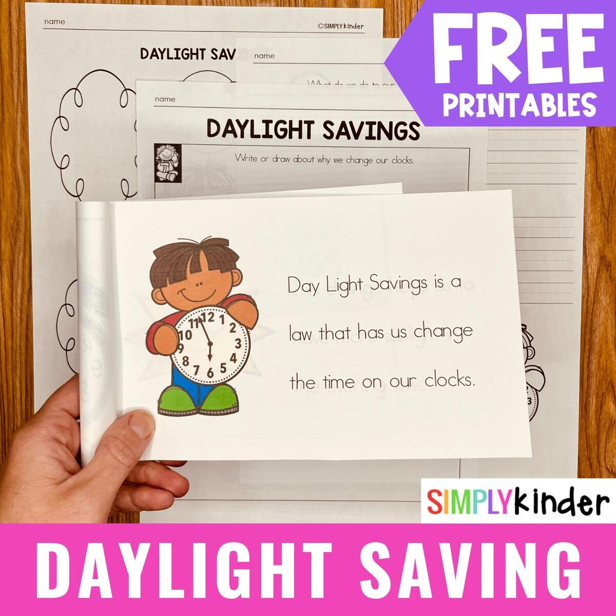Free Daylight Saving Time Book Easy Reader Simply Kinder Free Daylight Saving Time Book Easy Reader Simply Kinder