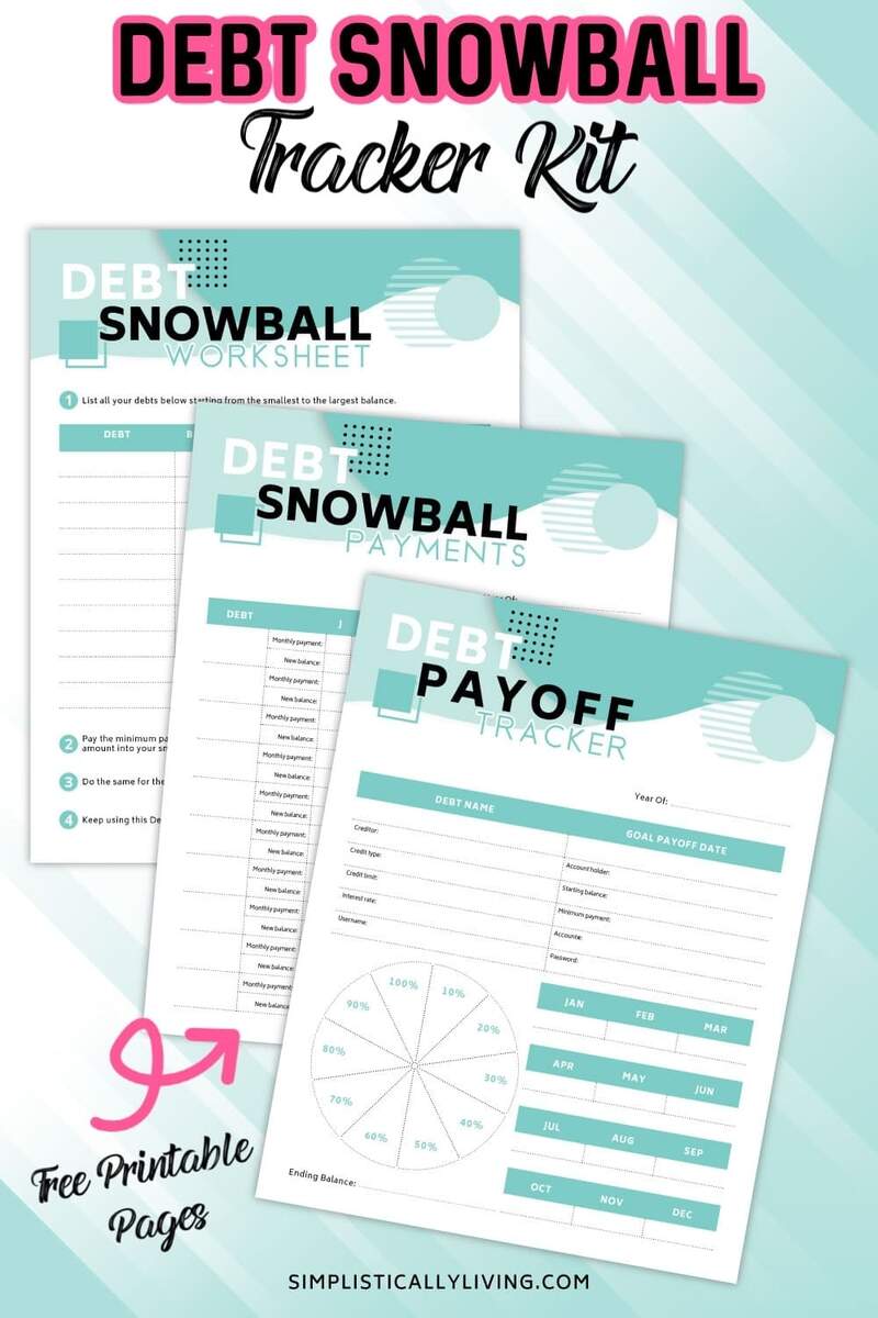 Free Debt Snowball Printable Worksheets Simplistically Living