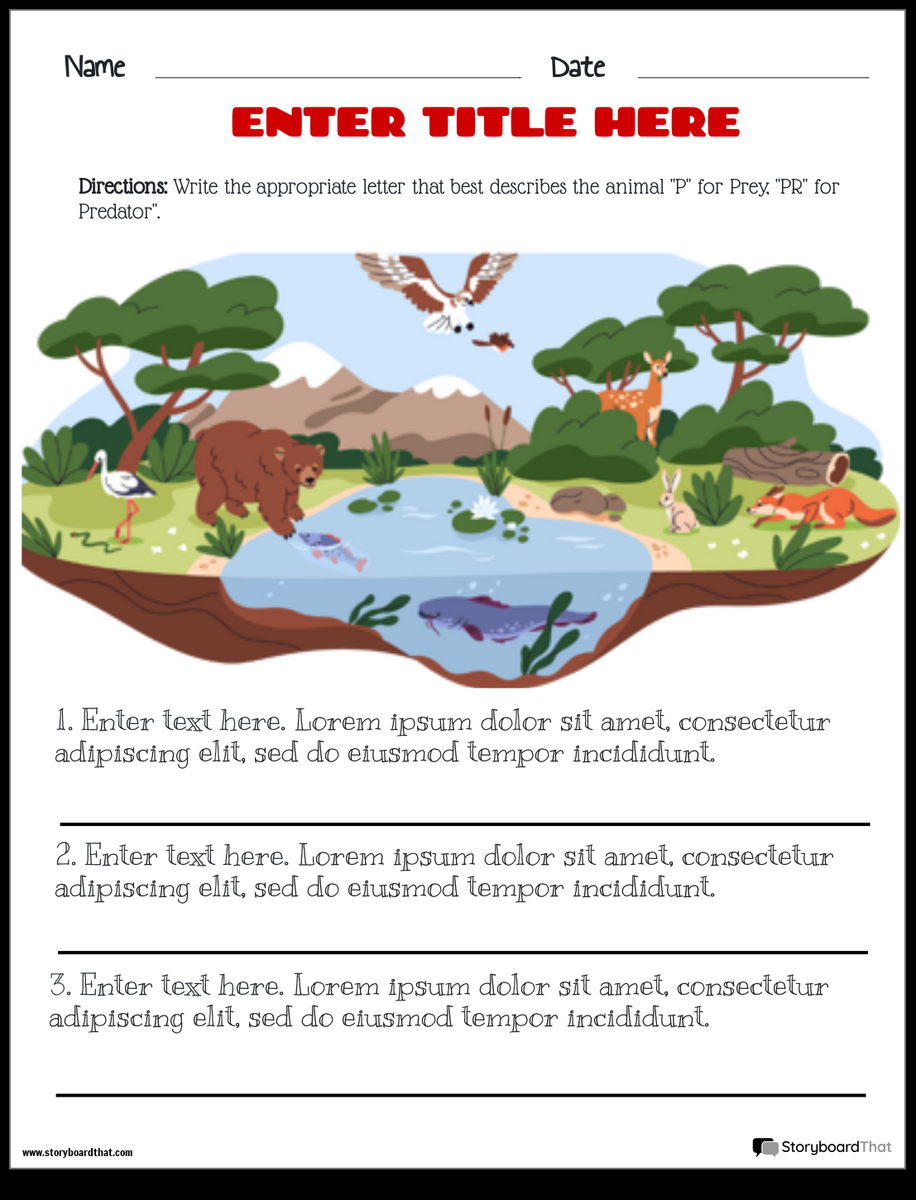 Ecosystems Worksheets Free Printable By Storyboard That