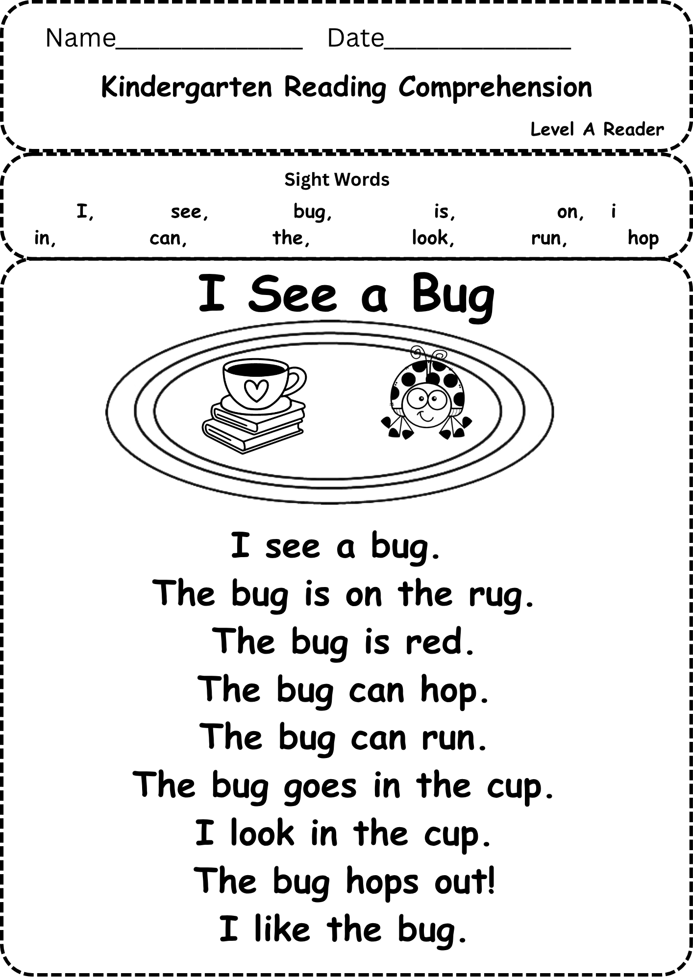 Free Kindergarten Reading Comprehension Worksheet Level A Kindergarten Reading Comprehension Worksheets Superstar Worksheets