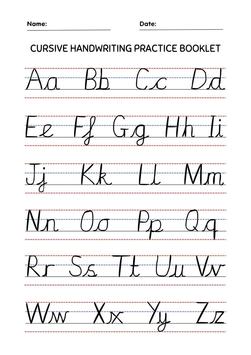 Free Printable Cursive Writing Worksheet Templates Canva MyCursive Cursive Worksheet Generator Create Practice