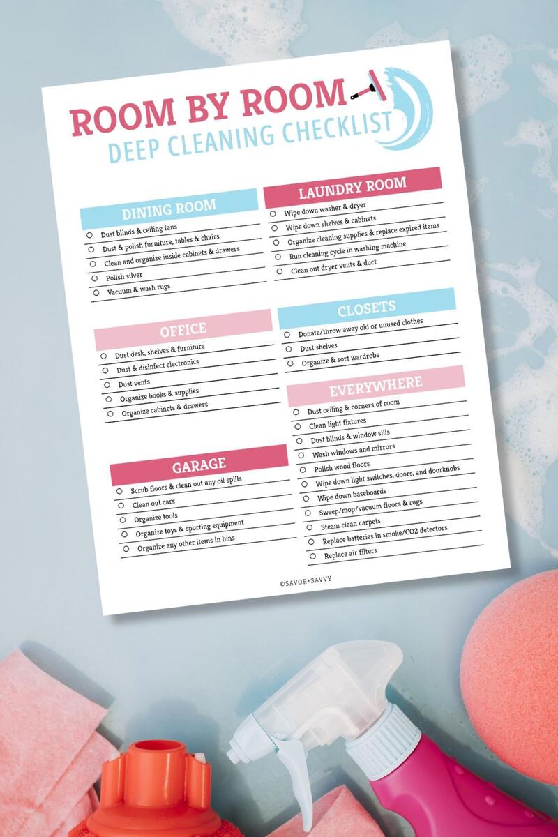 Free Printable Deep Cleaning Checklist Savor Savvy