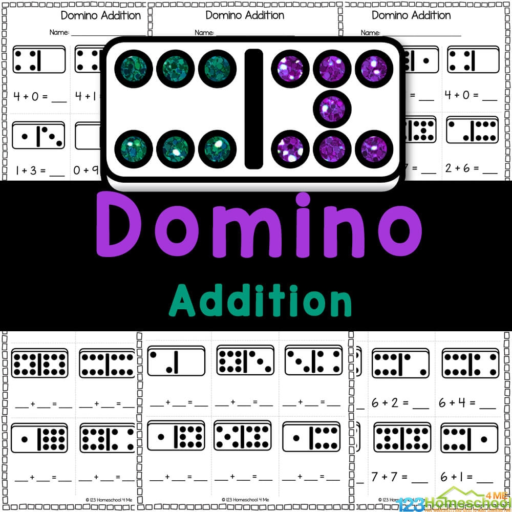 FREE Printable Domino Addition Math Worksheets For Kindergarten FREE Printable Domino Addition Math Worksheets For Kindergarten