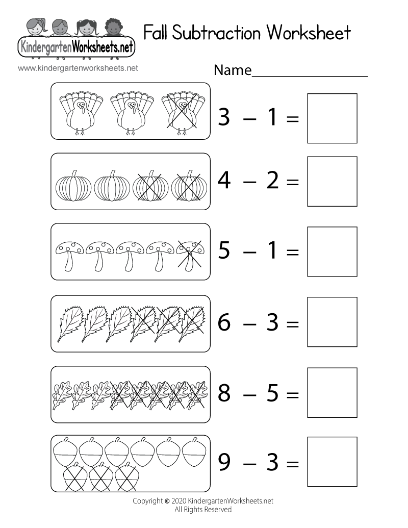Free Printable Fall Subtraction Within 10 Worksheet Free Printable Fall Subtraction Within 10 Worksheet