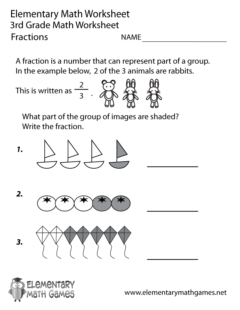 Free Printable Fractions Worksheet For Third Grade Fractions Worksheets For 2019 Educative Printable