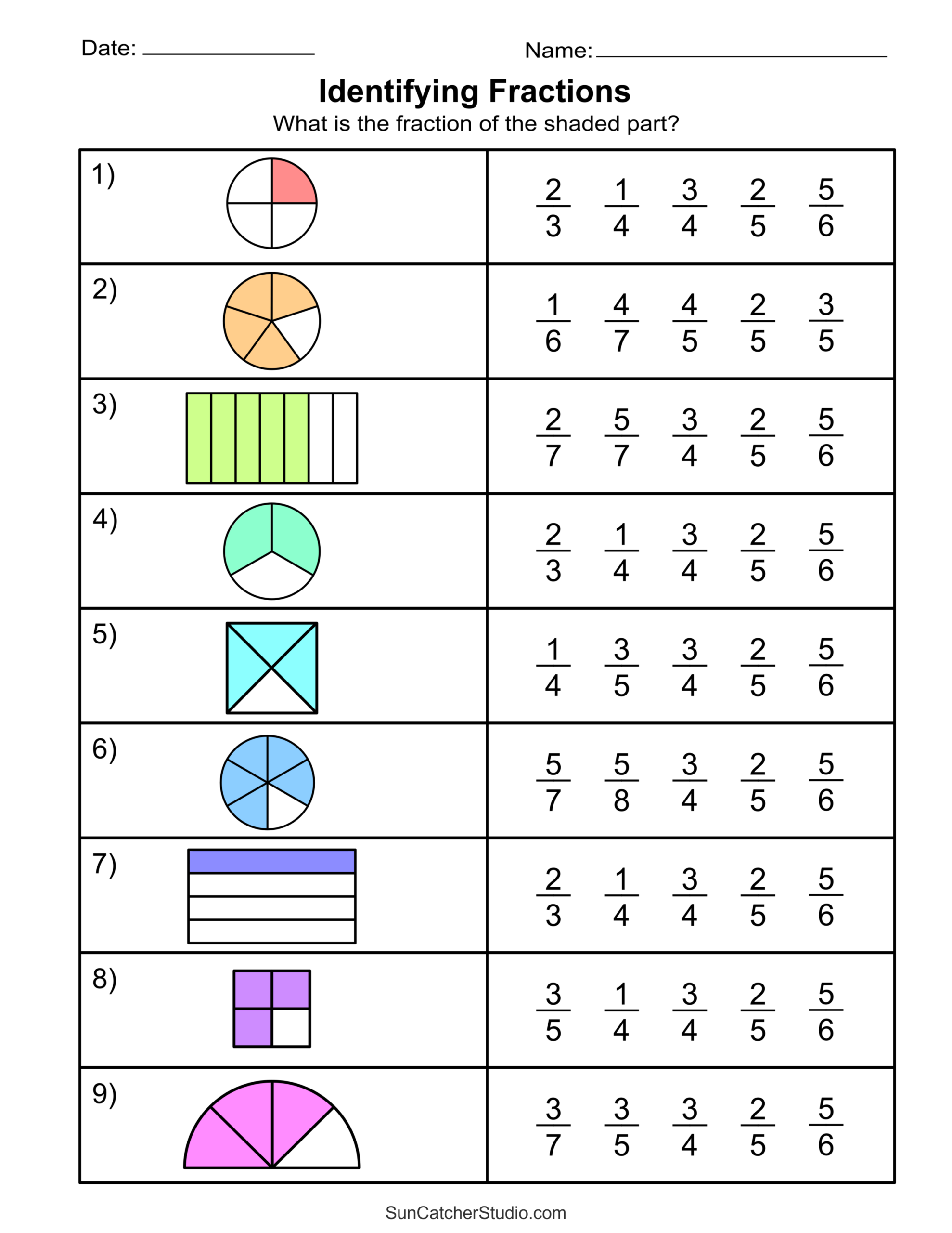 Equivalent Fractions Worksheet