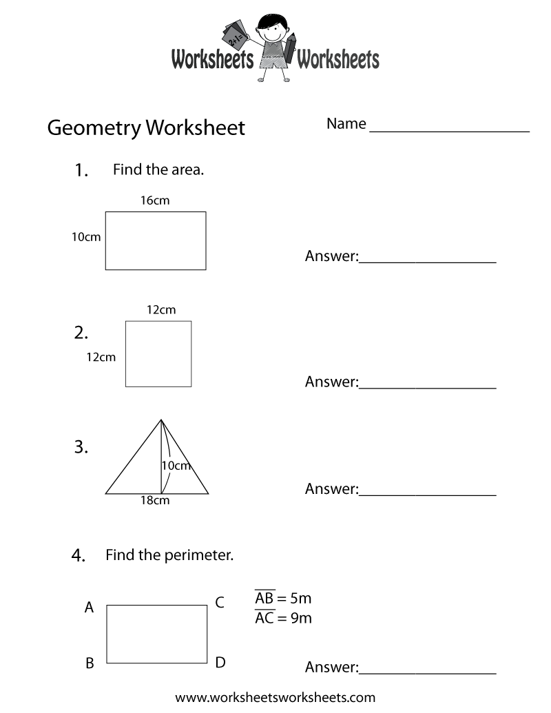 Free Printable Geometry Review Worksheet Free Printable Geometry Review Worksheet