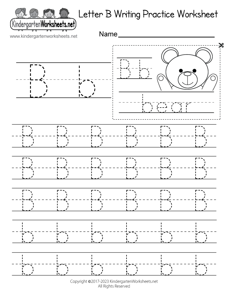 Free Printable Letter B Writing Practice Worksheet Letter B Coloring Worksheet Free Printable Digital PDF