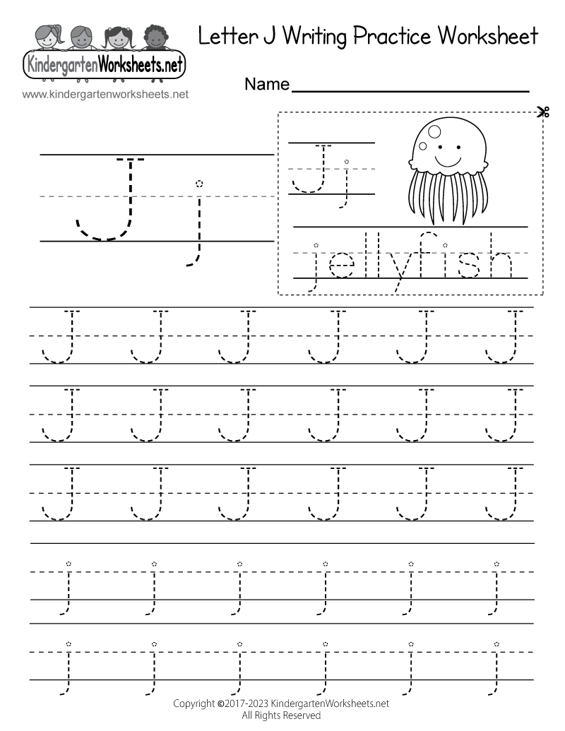 Free Printable Letter J Writing Practice Worksheet Writing Practice Worksheets Free 5 Pages