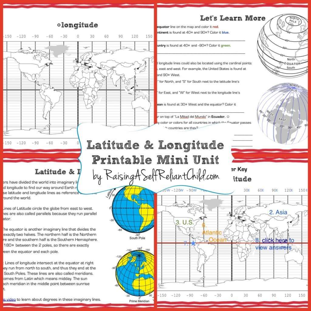 Free Printable Mini Unit Latitude And Longitude For Kids Free Printable Mini Unit Latitude And Longitude For Kids