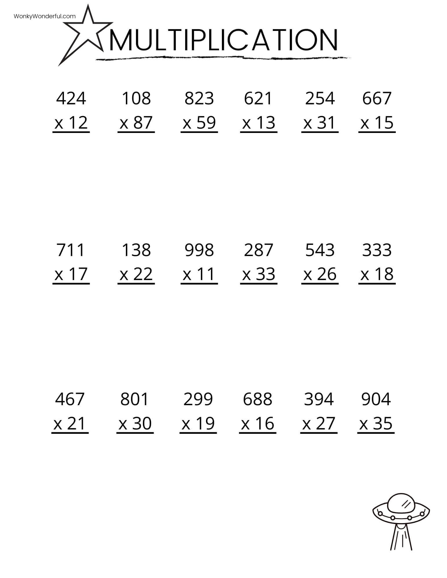 FREE PRINTABLE MULTIPLICATION WORKSHEETS WonkyWonderful Grade 4 Multiplication Worksheets