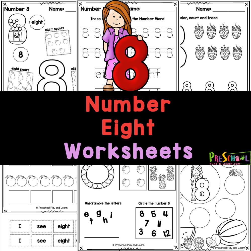 FREE Printable Number 8 Worksheets For Preschoolers Free Printable Number Eight Learning Worksheet For Preschool