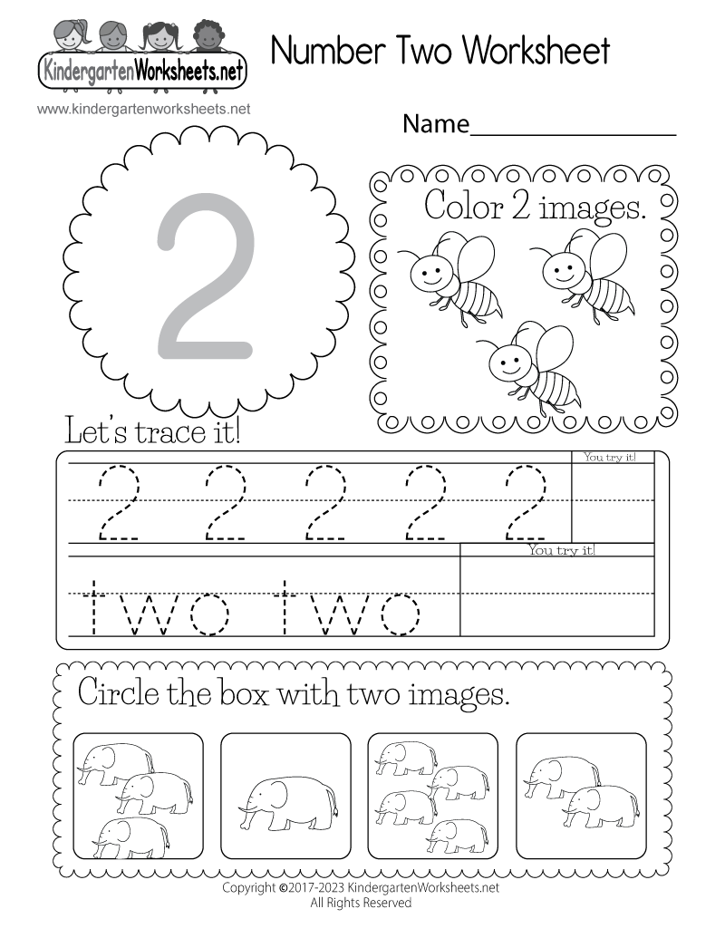 Number 2 Worksheets