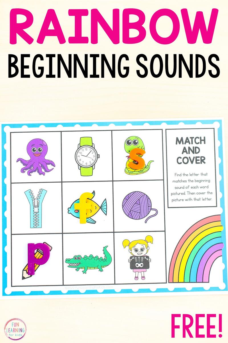 Free Printable Rainbow Beginning Sounds Mats Free Printable Rainbow Beginning Sounds Mats