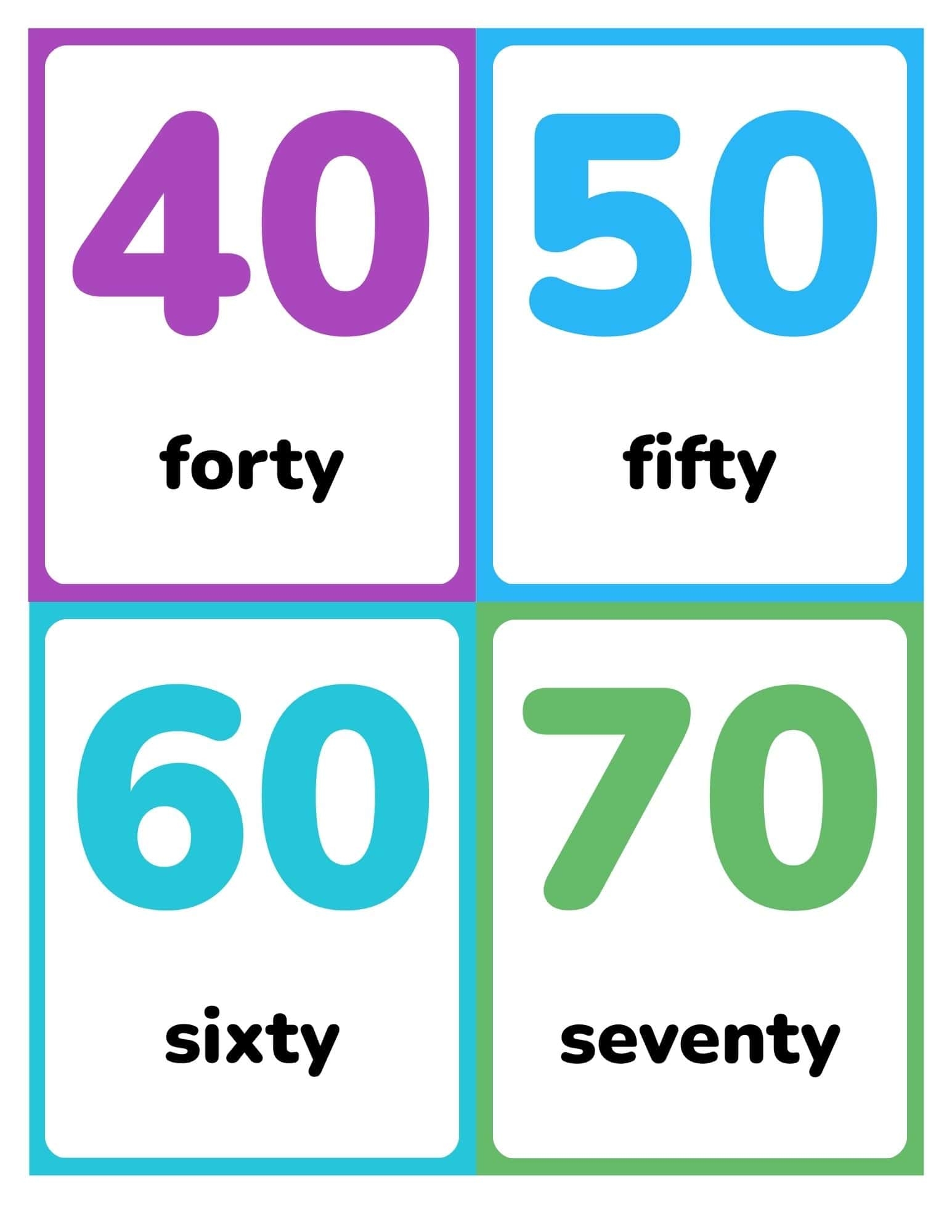 Free Printable Skip Counting Number Flashcards 0 100 By 10 S