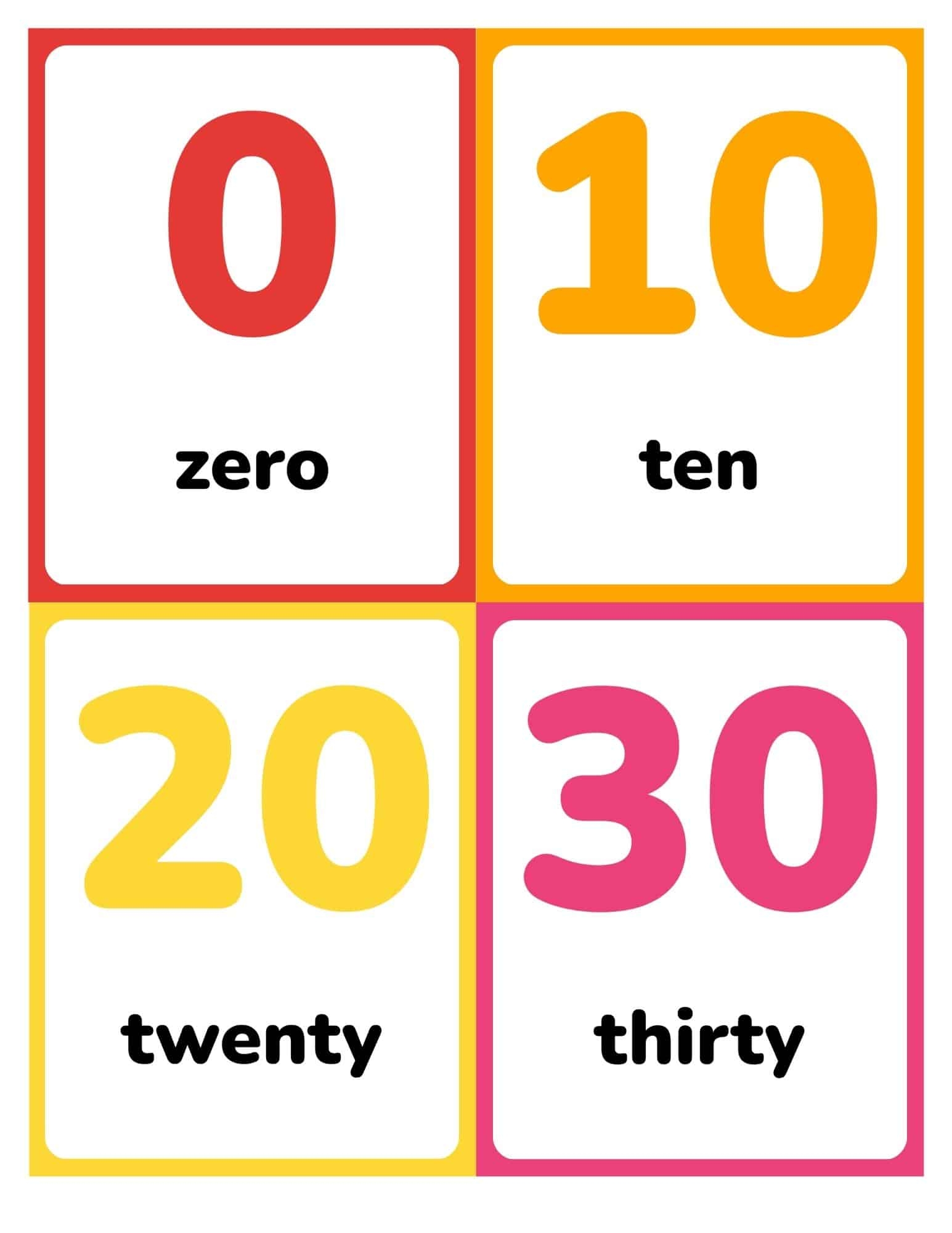 Free Printable Skip Counting Number Flashcards 0 100 By 10 S