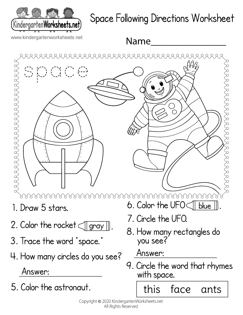 Free Printable Spring Following Directions Worksheet