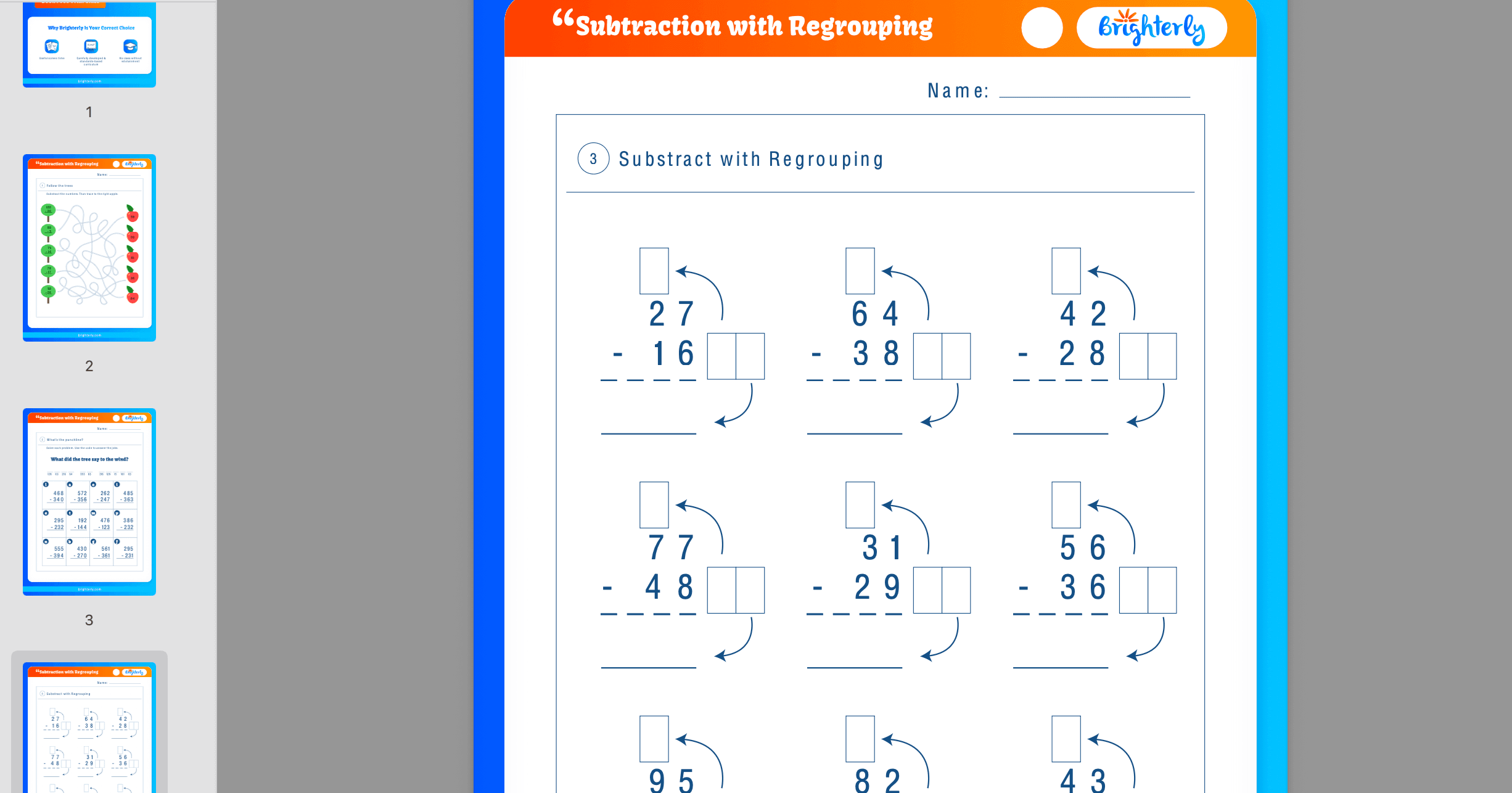 Free Printable Subtraction With Regrouping Worksheets PDFs Brighterly Free Printable Subtraction With Regrouping Worksheets PDFs Brighterly