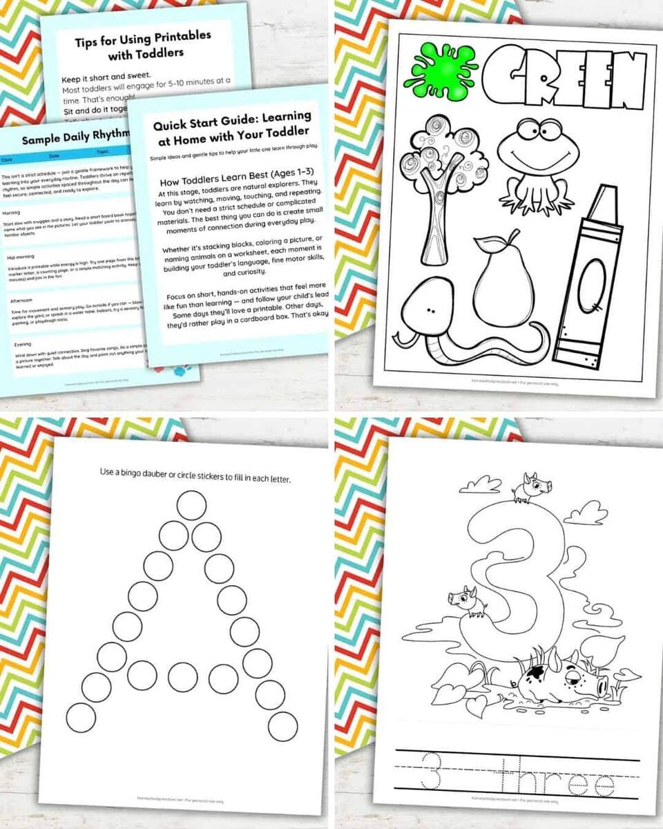 Free Printable Toddler Worksheets Starter Kit