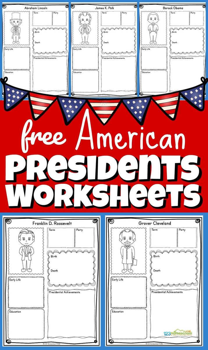 FREE Printable US President Worksheets FREE Printable US President Worksheets