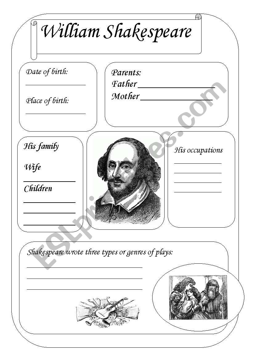 Free Shakespeare Biography Worksheet Download Free Shakespeare Biography Worksheet Png Images Free Worksheets On Clipart Library
