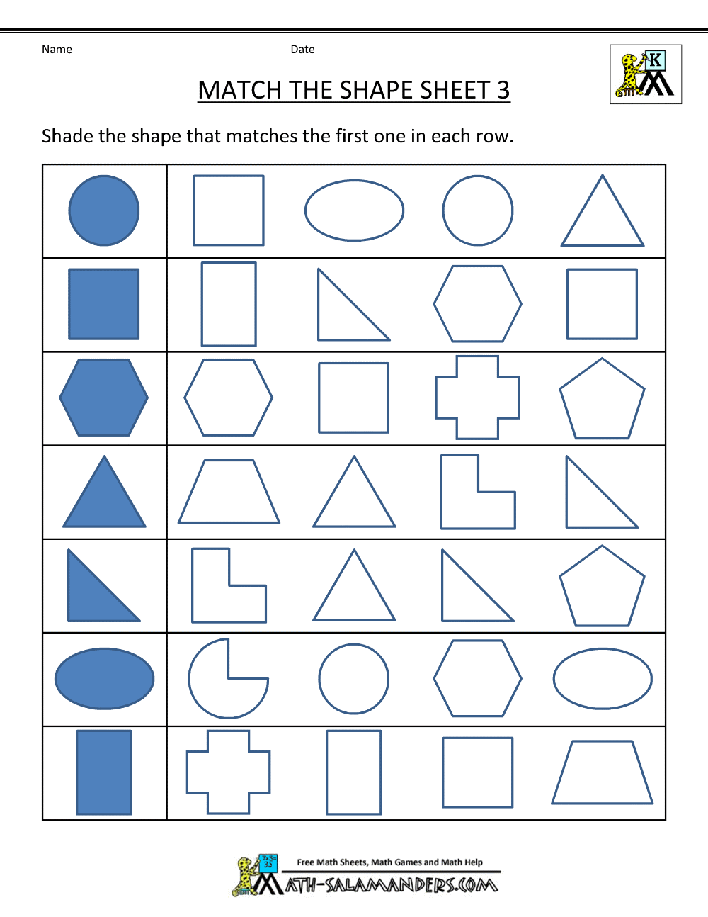 Free Shape Worksheets Kindergarten 2D Shapes Clip Cards Free Printable