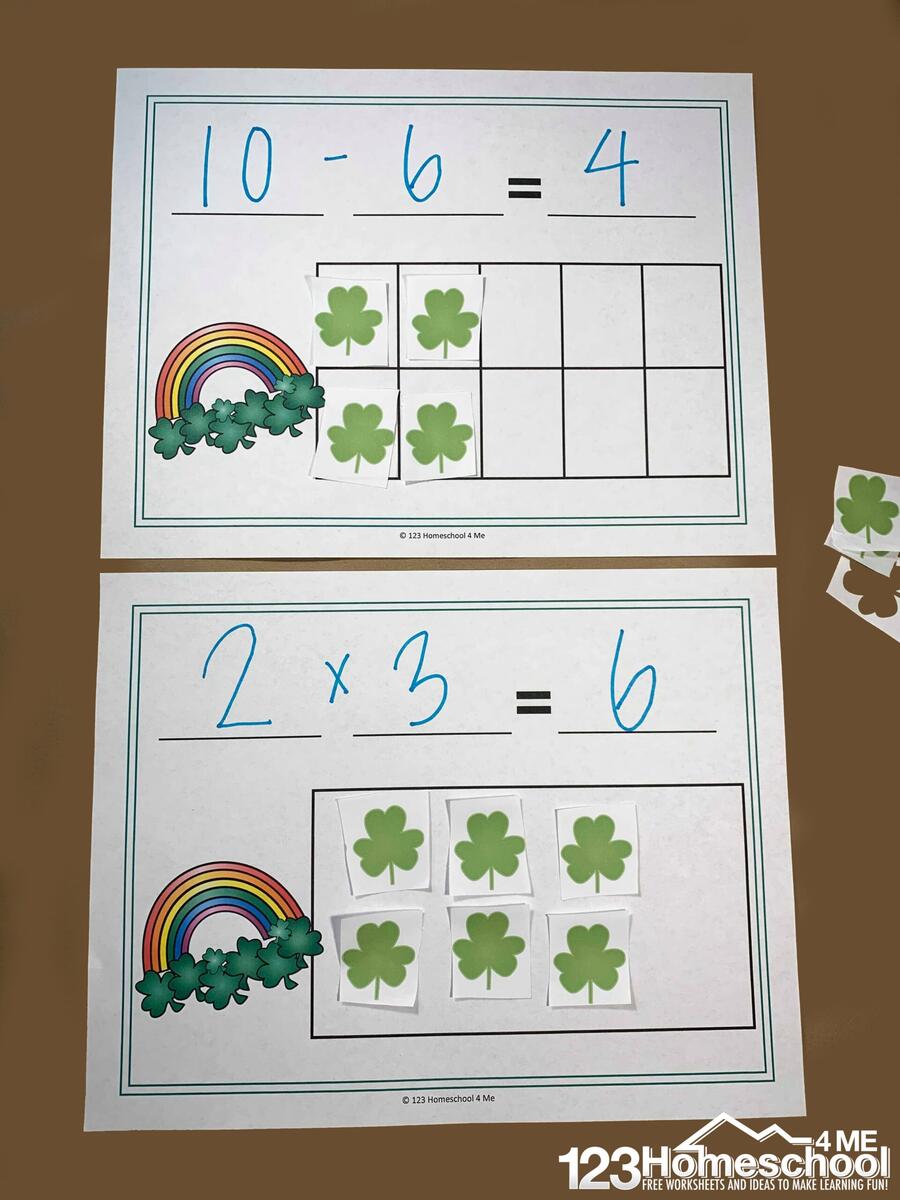 FREE St Patrick S Day Math Equation Mats Printable K 4th Grade