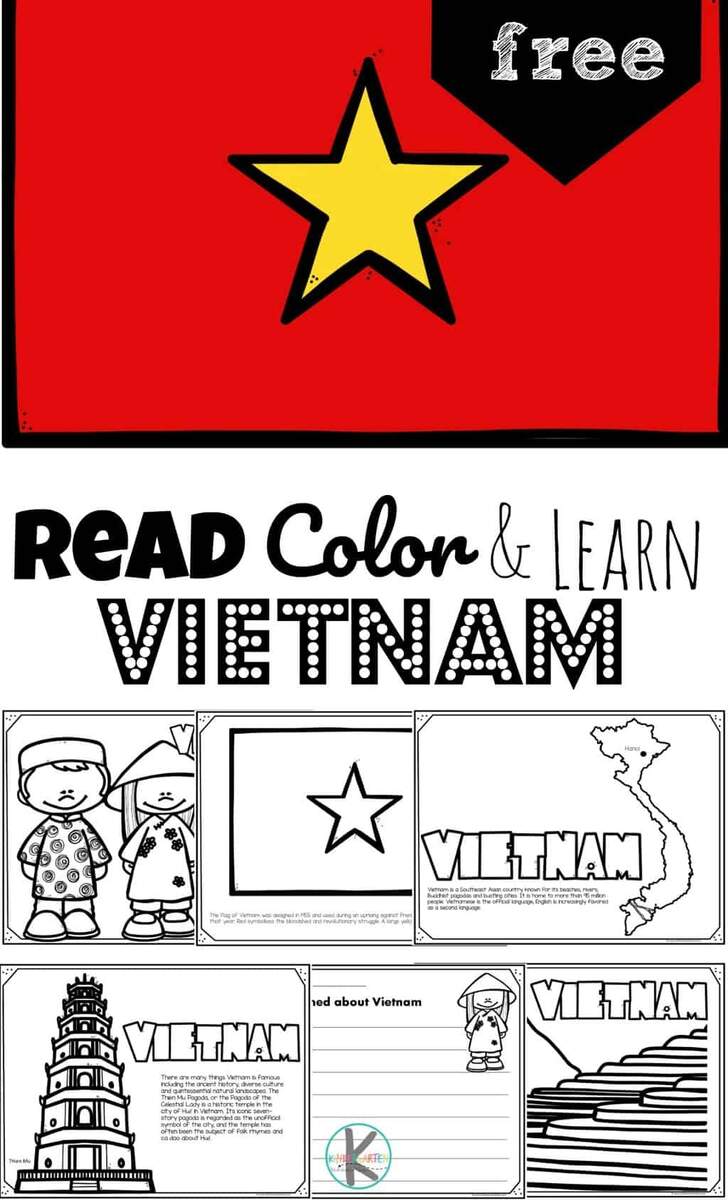 FREE Vietnam Coloring Page For Kids To Read Color And Learn For Kids FREE Vietnam Coloring Page For Kids To Read Color And Learn For Kids