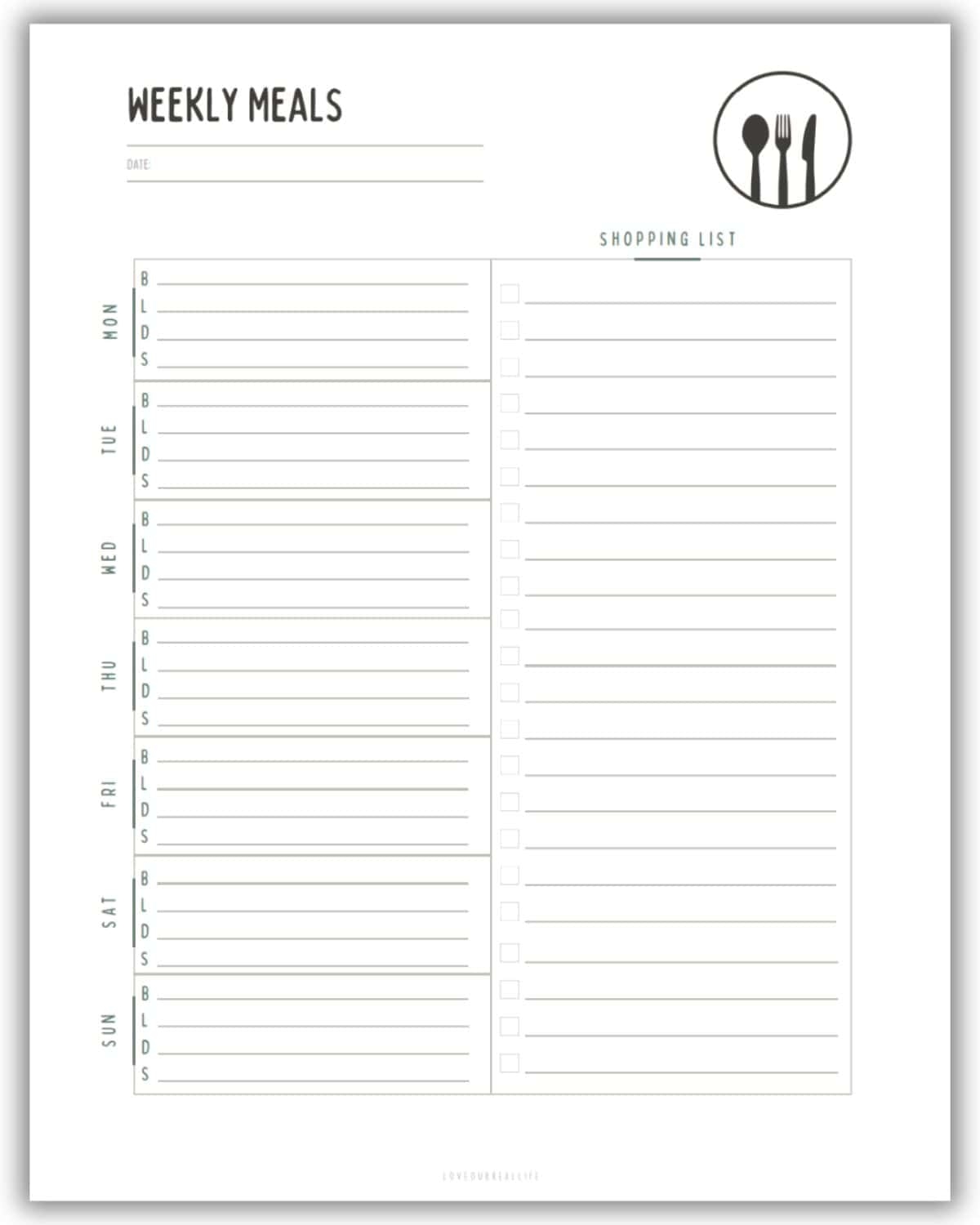 FREE Weekly Meal Planner Printable Templates PDF Menu Plan Love Our Real Life FREE Weekly Meal Planner Printable Templates PDF Menu Plan Love Our Real Life