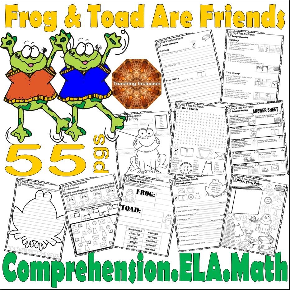 Frog Toad Are Friends Read Aloud Book Study Companion Reading Comprehension Worksheets Made By Teachers