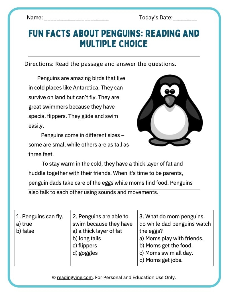 Fun Facts About Penguins ReadingVine Tacky The Penguin Winter Book Study Companion Reading Comprehension Literacy Worksheets Set Classful
