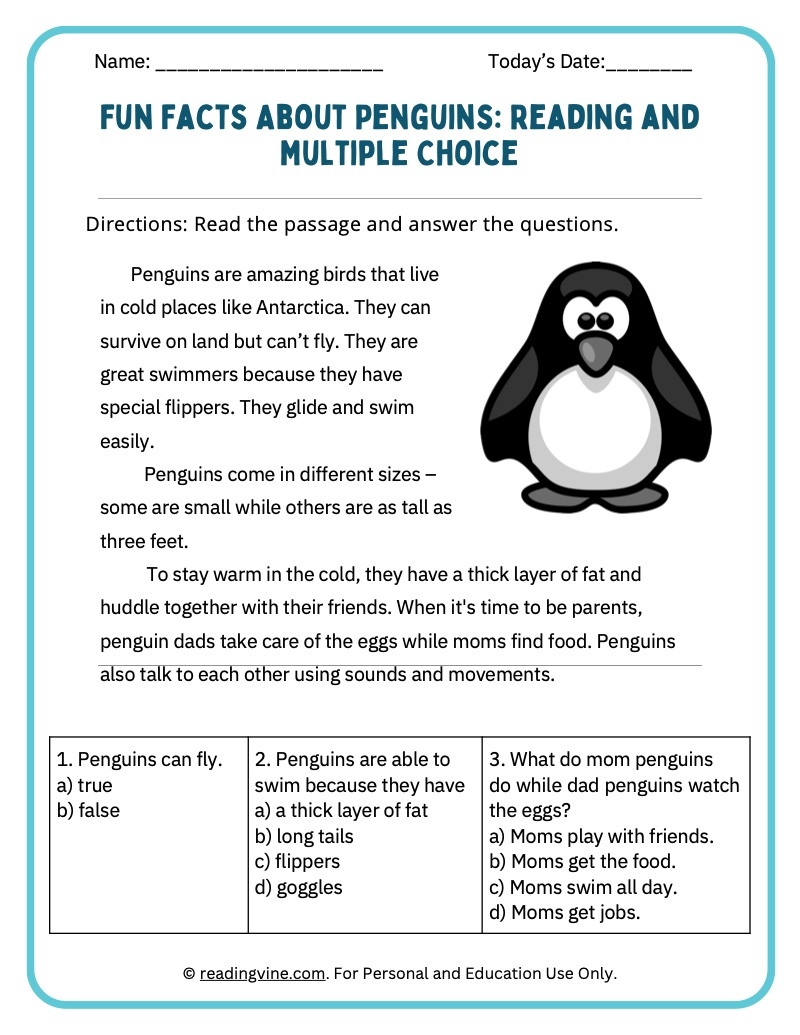 Fun Facts About Penguins ReadingVine