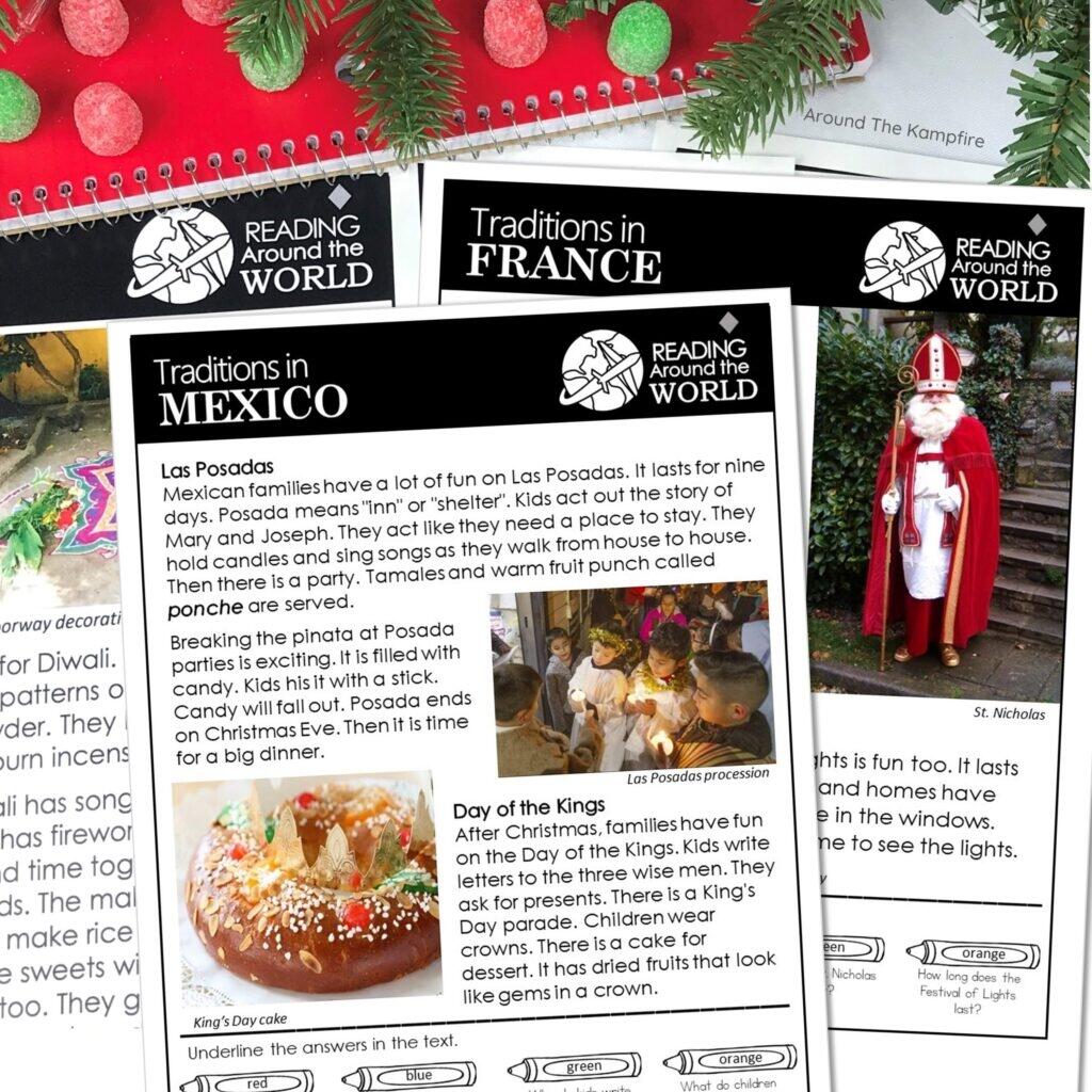 Fun Facts Activities To Learn Traditions At Christmas In Mexico Around The Kampfire FREE Christmas Around The World Worksheets 20 Pages Leap Of Faith Crafting
