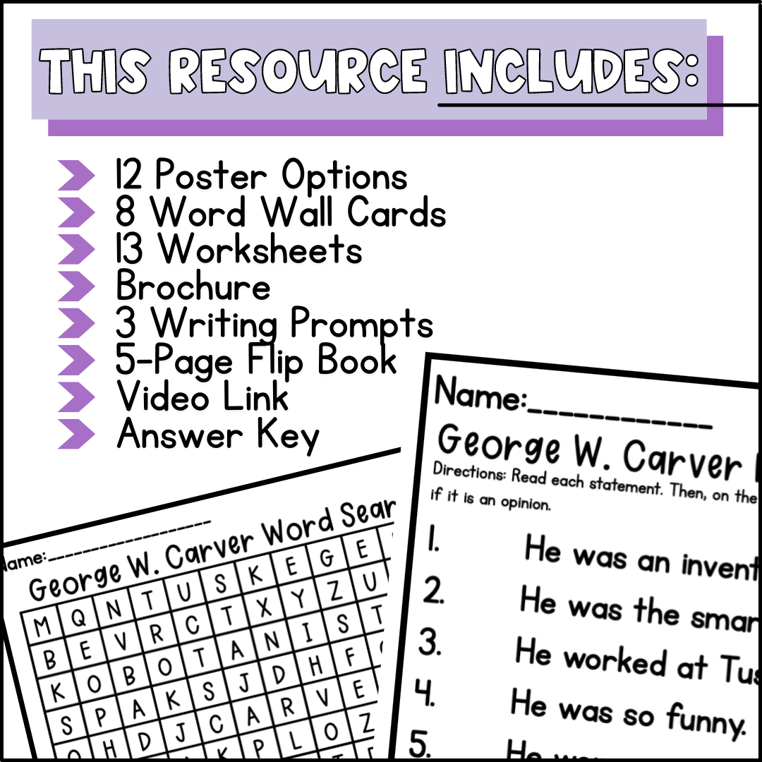 George Washington Carver Biography Activities Black History Month Inventor Classful George Washington Carver Biography Activities Black History Month Inventor Classful