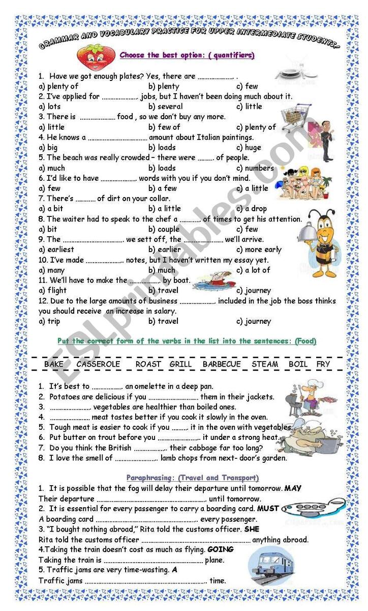 Grammar And Vocabulary Practice For Upper Intermediate Students ESL Worksheet By Pacchy 14 Free Printable English Worksheets Free PDF At Worksheeto