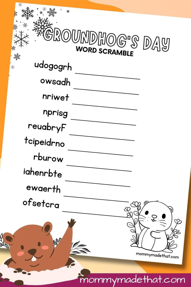 Groundhog S Day Word Scramble Groundhog S Day Word Scramble