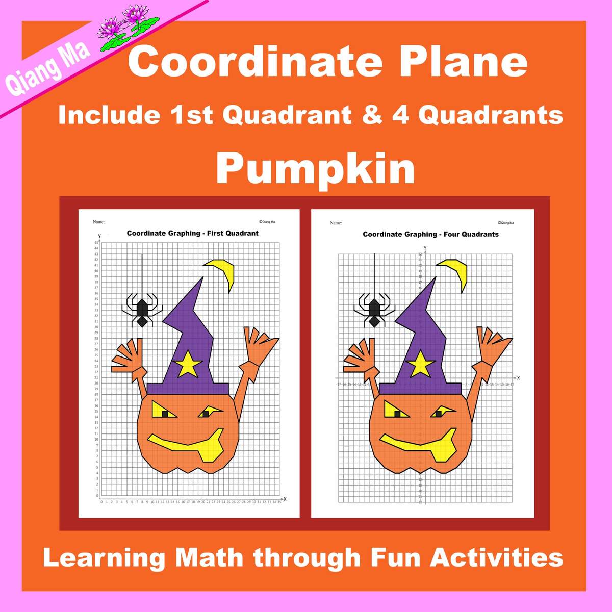 Halloween Coordinate Plane Graphing Picture Pumpkin Classful Halloween Coordinate Plane Graphing Picture Pumpkin Classful