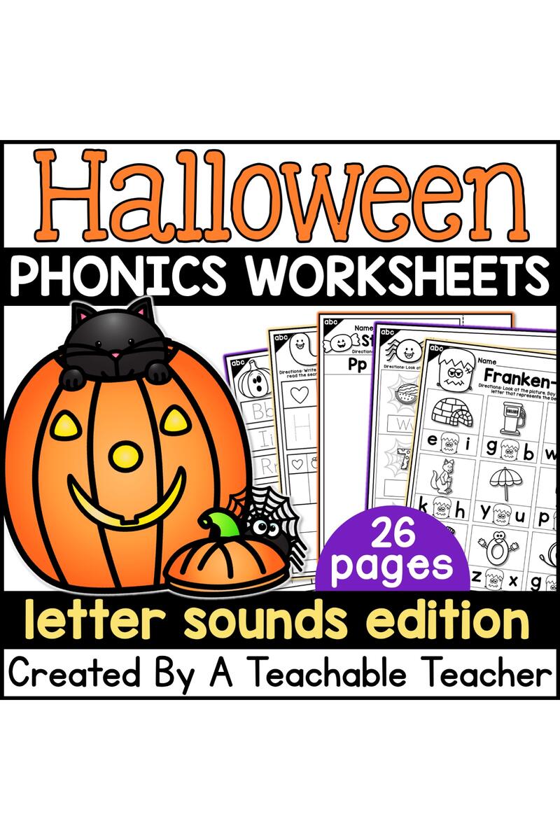 Halloween Letter Sounds Activities NO PREP Phonics Worksheets A Teachable Teacher Halloween Letter Sounds Activities NO PREP Phonics Worksheets A Teachable Teacher