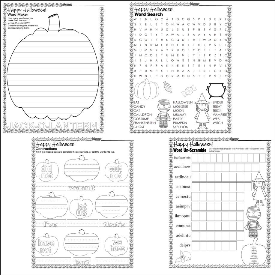 Halloween Spelling Word Search Activities Worksheets NO PREP October Made By Teachers Halloween Spelling Word Search Activities Worksheets NO PREP October Made By Teachers