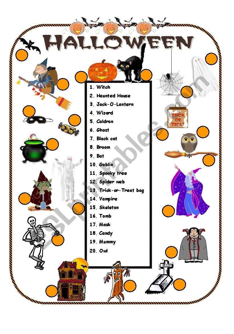 Halloween Vocabulary ESL Worksheet By Anna P Halloween Vocabulary ESL Worksheet By Anna P