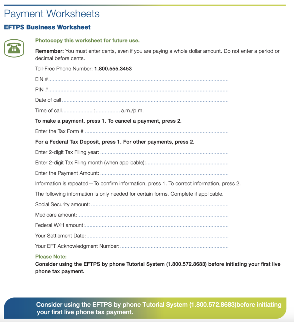 How Do I Use The Electronic Federal Tax Payment System EFTPS Worksheets Library How Do I Use The Electronic Federal Tax Payment System EFTPS Worksheets Library
