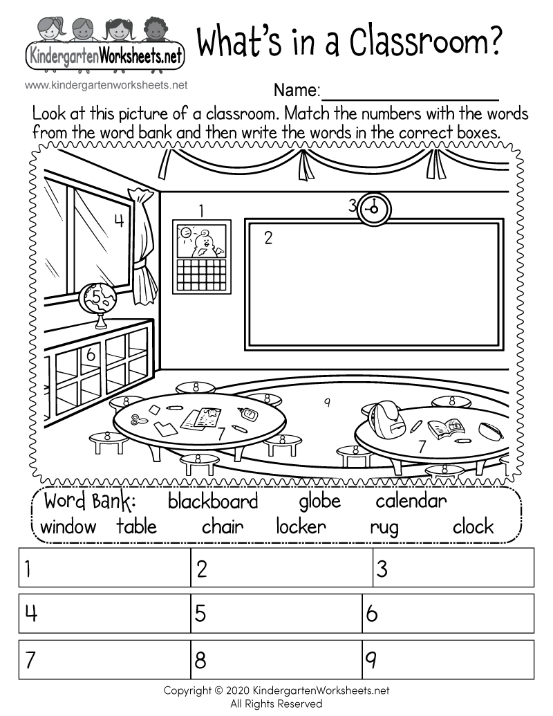 In This Free Printable Worksheet Kids Can Match Words With Classroom Objects BackToSchool Https t co ZCADkvxdYg