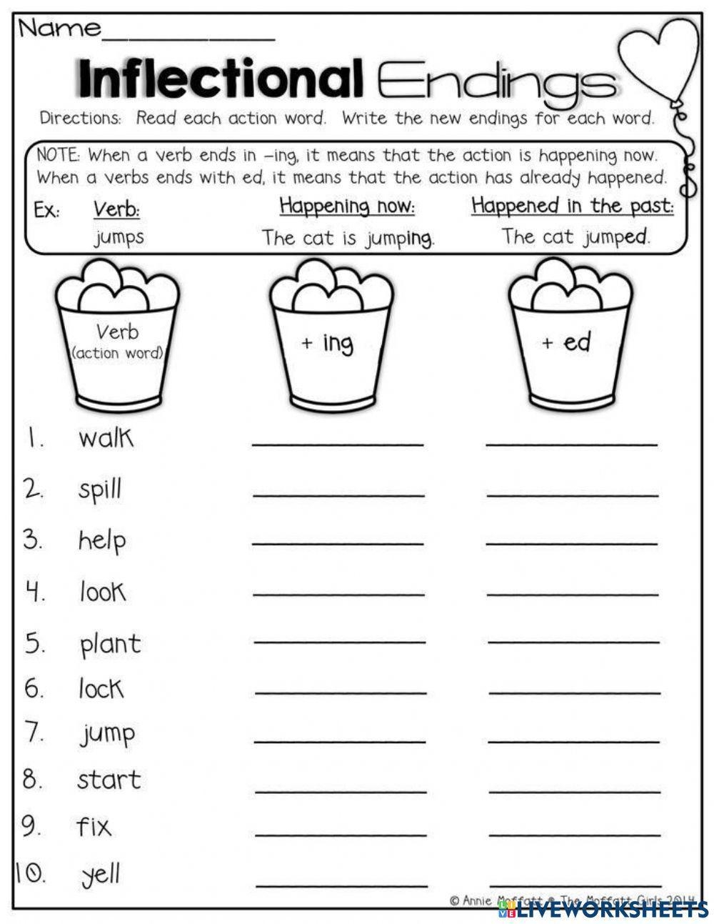 Inflected Endings Ed And Ing Worksheet Worksheets Library Inflectional Word Endings Ed Ing The Teacher Wife