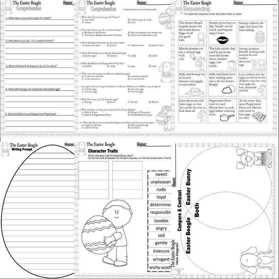 It S The Easter Beagle Charlie Brown TV Read Aloud Book Companion Comprehension Worksheets Made By Teachers It S The Easter Beagle Charlie Brown TV Read Aloud Book Companion Comprehension Worksheets Made By Teachers