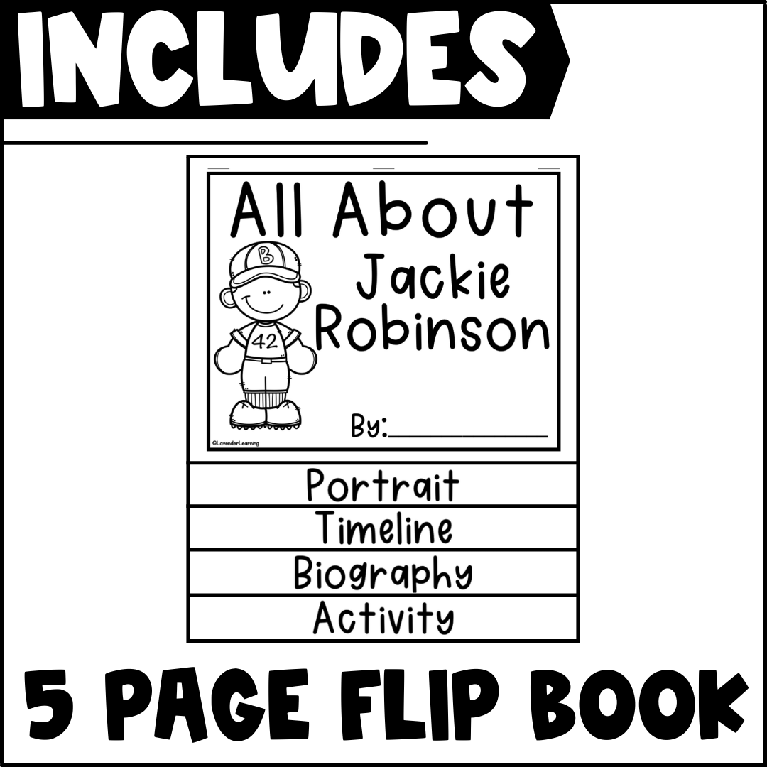 Jackie Robinson Biography Activities Flip Book And Report Black History Month Made By Teachers